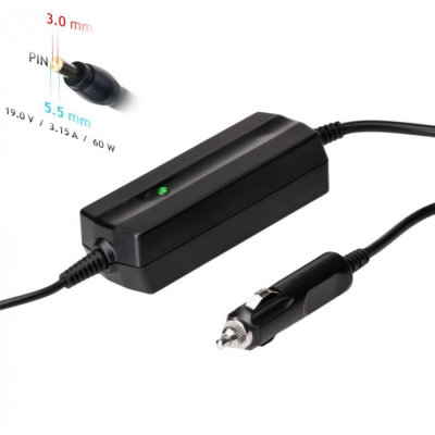 Automobilinis nešiojamojo kompiuterio pakrovėjas Akyga AK-ND-38 (19V / 3.16A 60W 5.5 x 3.0mm + pin) SAMSUNG 1.2m Automobilinis nešiojamojo kompiuterio pakrovėjas Akyga AK-ND-38 (19V / 3.16A 60W 5.5 x 3.0mm + pin) SAMSUNG 1.2m
