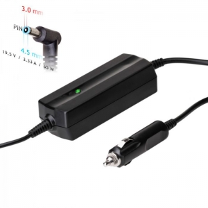 Automobilinis nešiojamojo kompiuterio pakrovėjas Akyga AK-ND-40 (19.5V / 3.33A 65W 4.5 x 3.0mm + pin) HP 1.2m