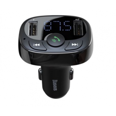 Įkroviklis automobilinis + FM transmiteris BASEUS (S-09A) (2xUSB) juodas Įkroviklis automobilinis + FM transmiteris BASEUS (S-09A) (2xUSB) juodas