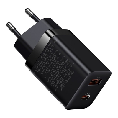 Įkroviklis Baseus (CCSUPP-E01) (1xUSB-C;1xUSB 3A 30W) juodas Įkroviklis Baseus (CCSUPP-E01) (1xUSB-C;1xUSB 3A 30W) juodas