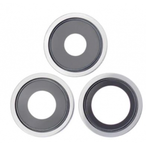 iPhone 13 Pro Max kameros stikliukas su rėmeliu Silver (3pcs)