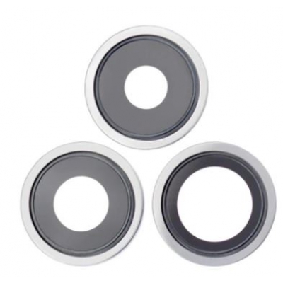 iPhone 13 Pro Max kameros stikliukas su rėmeliu Silver (3pcs) iPhone 13 Pro Max kameros stikliukas su rėmeliu Silver (3pcs)