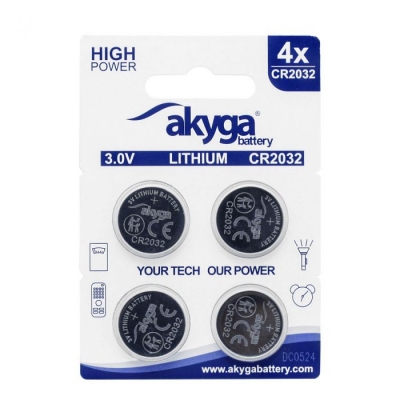Ličio baterijos Akyga AKY2100 3v 210mAh CR2032 (4vnt) Ličio baterijos Akyga AKY2100 3v 210mAh CR2032 (4vnt)