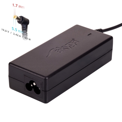 Nešiojamojo kompiuterio pakrovėjas Akyga AK-ND-06 (19V / 3.42A 65W 5.5 x 1.7mm) ACER 1.2m Nešiojamojo kompiuterio pakrovėjas Akyga AK-ND-06 (19V / 3.42A 65W 5.5 x 1.7mm) ACER 1.2m