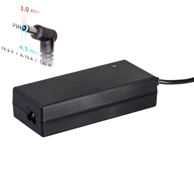 Nešiojamojo kompiuterio pakrovėjas Akyga AK-ND-45 (19.5V / 6.15A 120W 4.5 x 3.0mm + pin) HP 1.2m Nešiojamojo kompiuterio pakrovėjas Akyga AK-ND-45 (19.5V / 6.15A 120W 4.5 x 3.0mm + pin) HP 1.2m