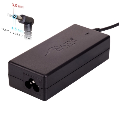 Nešiojamojo kompiuterio pakrovėjas Akyga AK-ND-69 (19.5V  /  2.31A 45W 4.5 x 3.0mm + pin) HP 1.2m