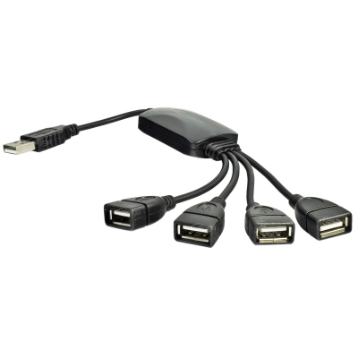 USB šakotuvas Akyga AK-AD-13 (4xUSB 2.0) juodas