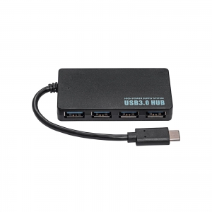 USB-C šakotuvas Akyga AK-AD-52 (4xUSB) juodas