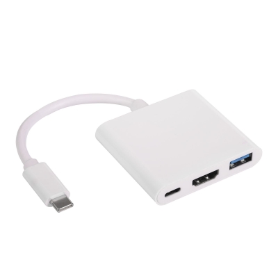 USB-C šakotuvas Akyga AK-AD-57 (USB, HDMI, USB-C) juodas USB-C šakotuvas Akyga AK-AD-57 (USB, HDMI, USB-C) juodas