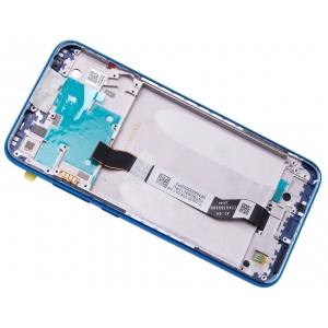 Ekranas Xiaomi Redmi Note 8 / Note 8 2021 su lietimui jautriu stikliuku ir rėmeliu Blue originalus (service pack)