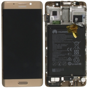 Ekranas Huawei Mate 9 Pro su lietimui jautriu stikliuku ir rėmeliu ir baterija Haze Gold originalus (service pack)