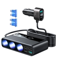 Įkroviklis automobilinis JOYROOM (JR-CL06) 9in1 (5xUSB; 1xUSB-C; 154W) juodas