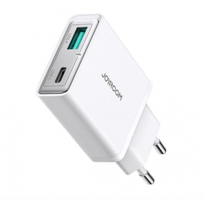 Įkroviklis JOYROOM Super Slim (TCF14) (1xUSB-C;1xUSB 3A 20W) baltas