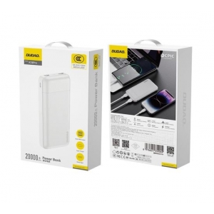 Išorinė baterija POWER BANK Dudao (K18Pro) 20000mAh (2xUSB; 1xUSB-C) balta