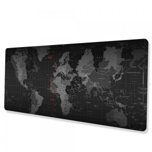 Pelės / klaviatūros kilimėlis World map (RC-K-1073) (30cm x 80cm x 2mm) juodas