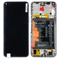 Ekranas Huawei Nova 8i / Honor 50 Lite / Honor X20 su lietimui jautriu stikliuku ir rėmeliu Black originalus (service pack)
