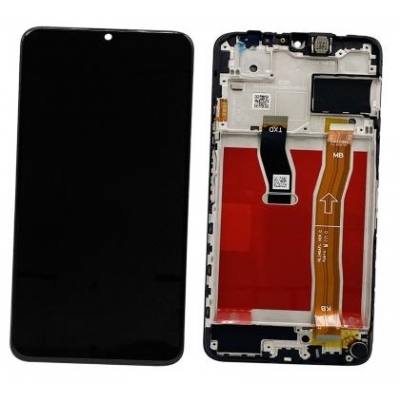 Ekranas Huawei Nova Y70 / Nova Y70 Plus su lietimui jautriu stikliuku ir rėmeliu ir baterija Black originalus (service pack)