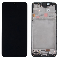 Ekranas Samsung A165 A16 4G su lietimui jautriu stikliuku ir rėmeliu Black originalus (service pack)