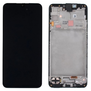 Ekranas Samsung A165 A16 4G su lietimui jautriu stikliuku ir rėmeliu Black originalus (service pack)