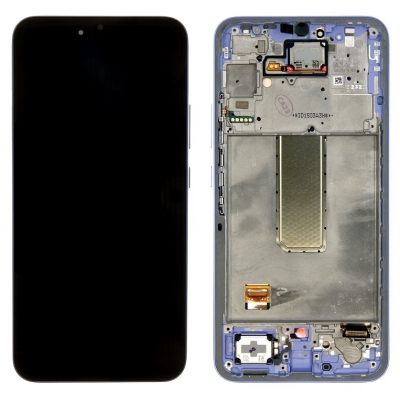 Ekranas Samsung A346 A34 5G 2023 su lietimui jautriu stikliuku ir rėmeliu Violet originalus (used Grade C) Ekranas Samsung A346 A34 5G 2023 su lietimui jautriu stikliuku ir rėmeliu Violet originalus (used Grade C)