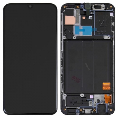 Ekranas Samsung A405 A40 2019 su lietimui jautriu stikliuku ir rėmeliu Black (TFT version) HQ Ekranas Samsung A405 A40 2019 su lietimui jautriu stikliuku ir rėmeliu Black (TFT version) HQ