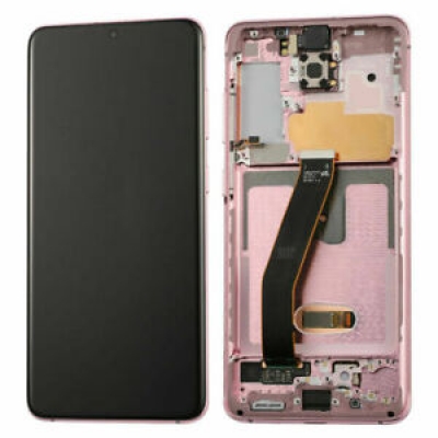 Ekranas Samsung G981F / G980F S20 su lietimui jautriu stikliuku ir rėmeliu ir baterija Cloud Pink originalus (service pack) Ekranas Samsung G981F / G980F S20 su lietimui jautriu stikliuku ir rėmeliu ir baterija Cloud Pink originalus (service pack)