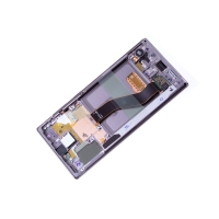 Ekranas Samsung N970F Note 10 su lietimui jautriu stikliuku ir rėmeliu Aura Glow / Aura White originalus (service pack)