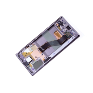Ekranas Samsung N970F Note 10 su lietimui jautriu stikliuku ir rėmeliu Aura Glow / Aura White originalus (service pack)