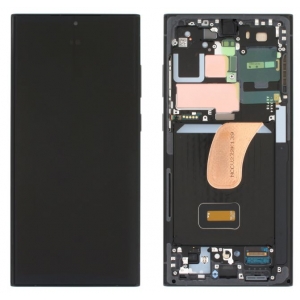 Ekranas Samsung S918 S23 Ultra 5G su lietimui jautriu stikliuku ir rėmeliu Graphite / Red originalus (assembled service pack)