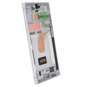 Ekranas Samsung S918 S23 Ultra 5G su lietimui jautriu stikliuku ir rėmeliu Sky Blue / Lime originalus (service pack)