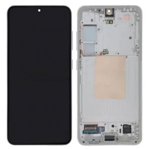 Ekranas Samsung S921 S24 su lietimui jautriu stikliuku ir rėmeliu Marble Grey originalus (service pack)