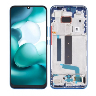 Ekranas Xiaomi Mi 10 Lite 5G su lietimui jautriu stikliuku ir rėmeliu Blue / Green originalus (service pack)