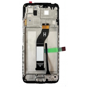 Ekranas Xiaomi Redmi 13C 4G / 5G / Poco C65 su lietimui jautriu stikliuku ir rėmeliu Black