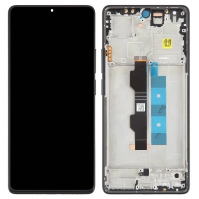 Ekranas Xiaomi Redmi Note 13 Pro 4G / Poco M6 Pro 4G su lietimui jautriu stikliuku ir rėmeliu Black OLED Ekranas Xiaomi Redmi Note 13 Pro 4G / Poco M6 Pro 4G su lietimui jautriu stikliuku ir rėmeliu Black OLED