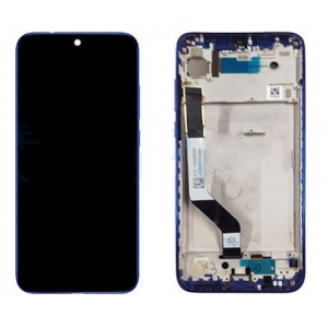 Ekranas Xiaomi Redmi Note 7 su lietimui jautriu stikliuku ir rėmeliu Blue originalus (service pack)