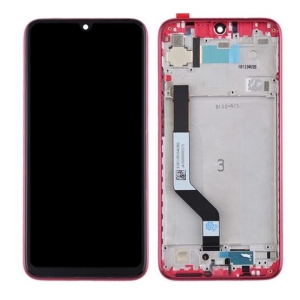 Ekranas Xiaomi Redmi Note 7 su lietimui jautriu stikliuku ir rėmeliu Red originalus (service pack)