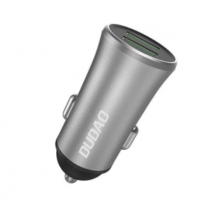 Įkroviklis automobilinis Dudao (2xUSB; 3.4A) sidabrinis