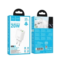 Įkroviklis HOCO N61 (1xUSB-C;1xUSB 20W) baltas