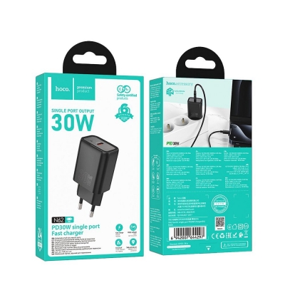 Įkroviklis HOCO N62 (1xUSB-C 30W) juodas Įkroviklis HOCO N62 (1xUSB-C 30W) juodas