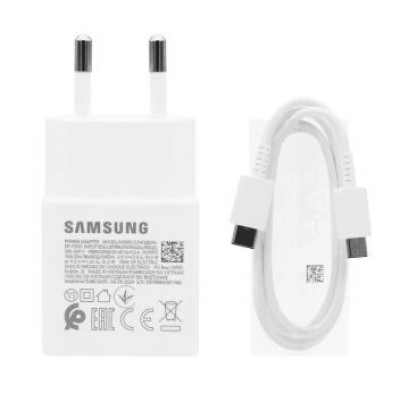 Įkroviklis originalus Samsung Fast Charging (Type-C) (EP-T1510EWE) (15W) baltas + USB-C laidas
