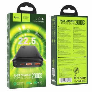 Išorinė baterija POWER BANK HOCO J101A 20000mAh juoda