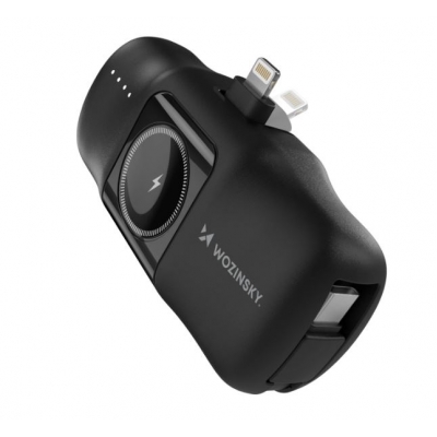 Išorinė baterija POWER BANK Wozinsky (WF16-YLS) lightning + Apple Watch Charger 5000mAh (20W) juoda