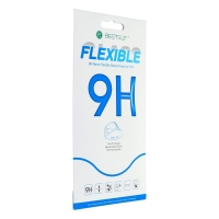 LCD apsauginis stikliukas Bestsuit Flexible Hybrid Glass 9H Samsung A366 A36 5G pritaikytas dėklui juodas