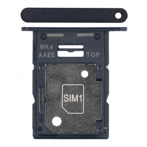 SIM kortelės laikiklis Samsung A155 A15 4G Brave Black originalus (service pack)
