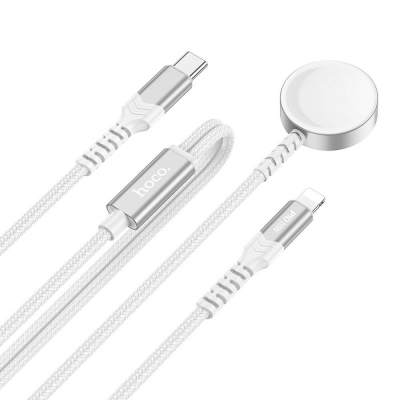 Belaidis įkroviklis Hoco Apple Watch 2in1 (CW54) 1.2m baltas Belaidis įkroviklis Hoco Apple Watch 2in1 (CW54) 1.2m baltas