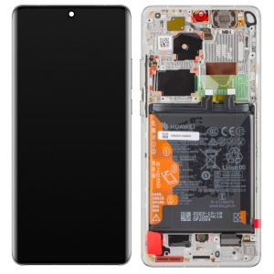 Ekranas Huawei P50 PRO su lietimui jautriu stikliuku ir rėmeliu ir baterija Pearl White originalus (service pack)