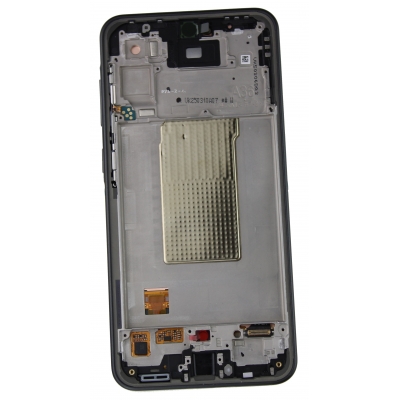 Ekranas Samsung A366 A36 5G su lietimui jautriu stikliuku ir rėmeliu Awesome Black originalus (assembled service pack)
