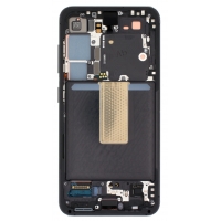 Ekranas Samsung S911 S23 5G su lietimui jautriu stikliuku ir rėmeliu Phantom Black originalus (service pack)