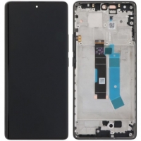 Ekranas Xiaomi Redmi Note 14 Pro 4G su lietimui jautriu stikliuku ir rėmeliu Midnight Black originalus (service pack)