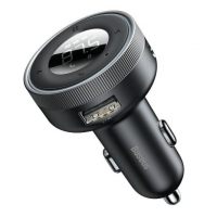 Įkroviklis automobilinis + FM transmiteris BASEUS (CCLH-01) (2xUSB,bluetooth, 3.4A) juodas